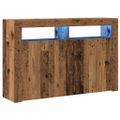 vidaXL TV skrinka s LED staré drevo 115,5x30x75 cm kompozitné drevo