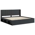 vidaXL Posteľový rám s úložným priestorom a čelom Čierna 180 x 200 cm