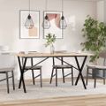 vidaXL Jedálenský stolík v tvare X 140x80x75,5 cm borovica a oceľ