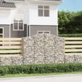 vidaXL Oblúkové gabiónové koše 5ks 200x30x160/180cm pozinkované železo