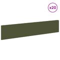 vidaXL Obrubník trávnika 20 ks 100 x 22 cm Oceľ Olivovo zelená