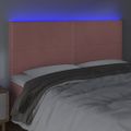 vidaXL Čelo postele s LED ružové 180x5x118/128 cm zamat