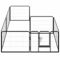 vidaXL Oceľová ohrádka pre psov s 8 panelmi 60x80 cm čierna