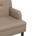 vidaXL Lavička s operadlom kapučínová 112x65,5x75 cm umelá koža