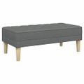 vidaXL lavička s vankúšom Tmavo šedá 113 x 57 x 39 cm látka