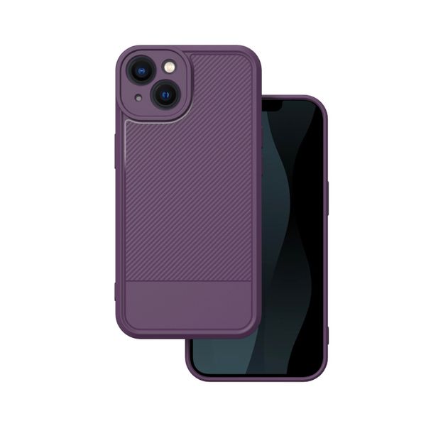 Puzdro Simple Carbon pre iPhone 13 6,1" fialové
