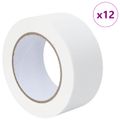vidaXL Pásky na maliarske maskovanie 12 ks Biela 50 mm x 50 m Papier