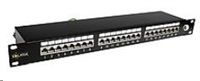 Solarix - 19" Patch panel 24 x RJ45 CAT6 STP čierny