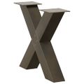 vidaXL Nohy konferenčného stolíka v tvare X, 2 ks, prírodná oceľ, 60 x (42-43) cm, oceľ