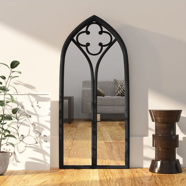 vidaXL Zrkadlo čierne 100x45 cm železo interiérové