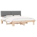 vidaXL Rám postele s čalúneným čelom Svetlosivá 180 x 200 cm