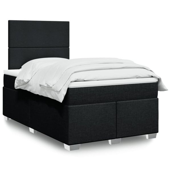 vidaXL Boxspring posteľ s matracom čierna 120x190 cm látka