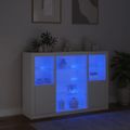 vidaXL Komody s LED svetlami 3 ks biele kompozitné drevo