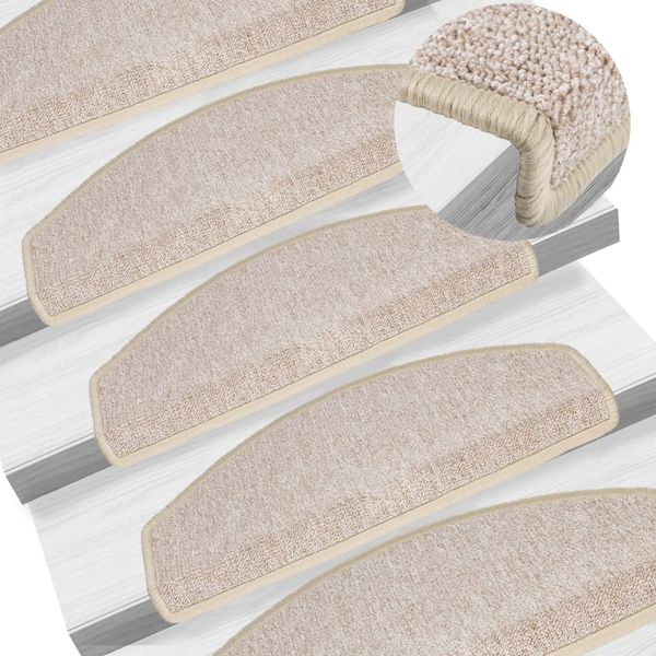 vidaXL Schodové rohože 5 ks 65x24x4 cm béžové, polkruhové, veľké