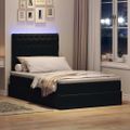 vidaXL LED úložná posteľ s matracom Čierna 120 x 200 cm Zamat