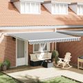 vidaXL Automaticky zaťahovacia markíza LED antracit a biela 450x300 cm
