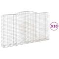 vidaXL Oblúkový gabionový kôš 10ks 400x50x220/240cm pozinkované železo
