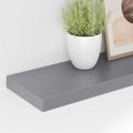 vidaXL Plávajúce nástenné police 4 ks, sivé 90x23,5x3,8 cm, MDF