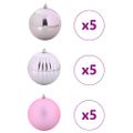 vidaXL Vianočná guľa sada XL 15 ks Ružová Ø 10 cm Plast