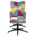 vidaXL Relaxačné kreslo s podnožkou patchwork látka