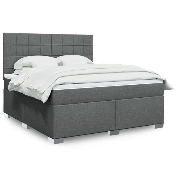 vidaXL Boxspring posteľ s matracom tmavosivá 180x200 cm látka