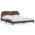 vidaXL Rám postele Viana s LED bez matraca hnedý 180x200 cm