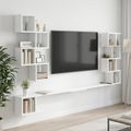 vidaXL Nástenná polica na TV Biela 180 x 15 x 94 cm Kompozitné drevo