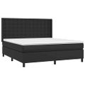 vidaXL Boxspring posteľ s matracom čierna 160x200 cm umelá koža
