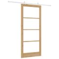 vidaXL Posuvné dvere 93 x 211 cm Masívne borovicové drevo a sklo