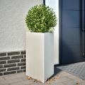 vidaXL Záhradný kvetináč biely trojuholník 50x43x75 cm oceľ