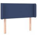 vidaXL Čelo postele s LED modré 93x16x78/88 cm látka