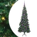 vidaXL Rohový umelý vianočný strom s 300 LED-i Zelená 180 cm PVC a kov