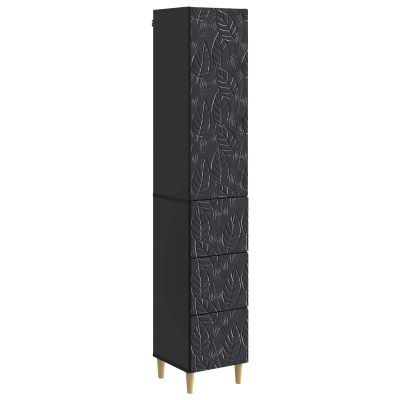 vidaXL Sada skríň 2 pcs Čierna 33 x 34,5 x 90 cm Kompozitné drevo