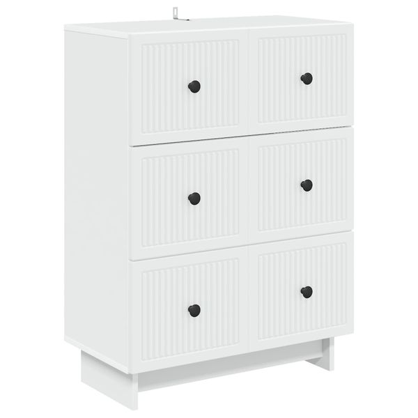vidaXL Zásuvkový kabinet Biela 66 x 34,5 x 90 cm Kompozitné drevo