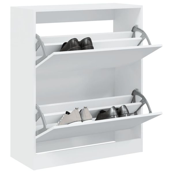 vidaXL Botník biely 80x34x96,5 cm kompozitné drevo