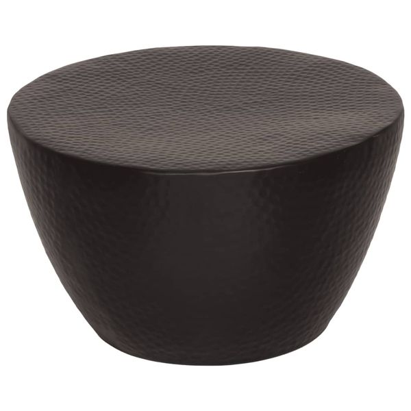 vidaXL Konferenčný stolík tepaný hliník Ø 50x30 cm čierny