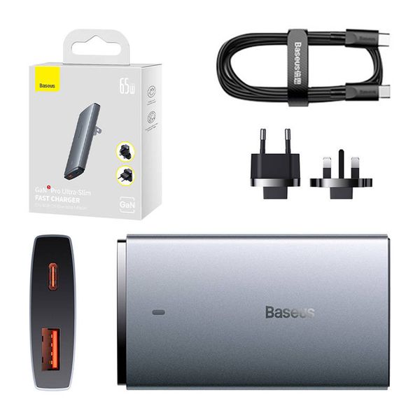 Sieťová nabíjačka Baseus GaN5, 65 W, 1xport USB-C, 1xUSB-A