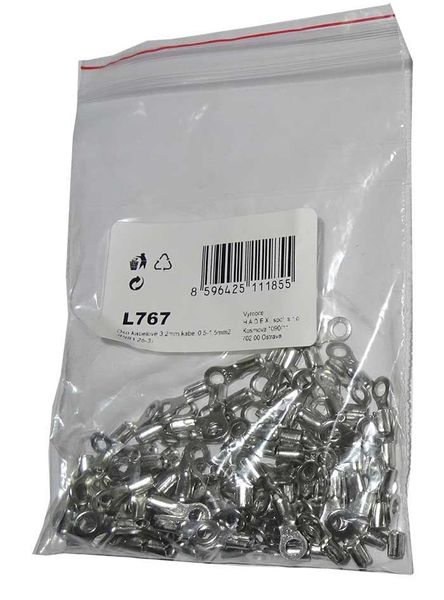 Oko kabelové 3,2mm,kabel 0,5-1,5mm2 (RNB1,25-3), balení 100ks