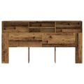 vidaXL Skrinka na čelo postele staré drevo 200x19x103,5 cm komp. drevo