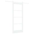 vidaXL Posuvné dvere 83 x 202 cm Masívne borovicové drevo a sklo Biela