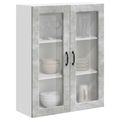 vidaXL Nástenný sklenený kabinet LUCCA Betónovo sivá 80 x 31 x 100 cm