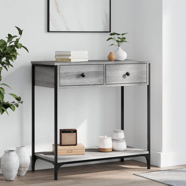 vidaXL Konzolový stolík sivý sonoma 75 x 34,5 x 75 cm kompozitné drevo