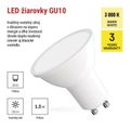 LED žiarovka Classic MR16 biela/ GU10 / 1,3 W (16 W) / 150 lm / Teplá biela