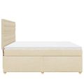 vidaXL Posteľný rám boxspring s matracom krémový 180x200 cm látka