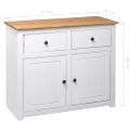 vidaXL Komoda biela 93x40x80 cm borovicový masív Panama Range