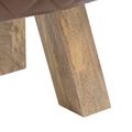 vidaXL lavička 110 x 30 x 45 cm Skutočná koža Hnedý diamant