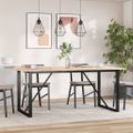 vidaXL Jedálenský stolík v tvare O 180x90x75 cm borovica a oceľ