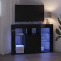 vidaXL Rohový LED TV kabinet 100x40x68cm Čierna Kompozitné drevo