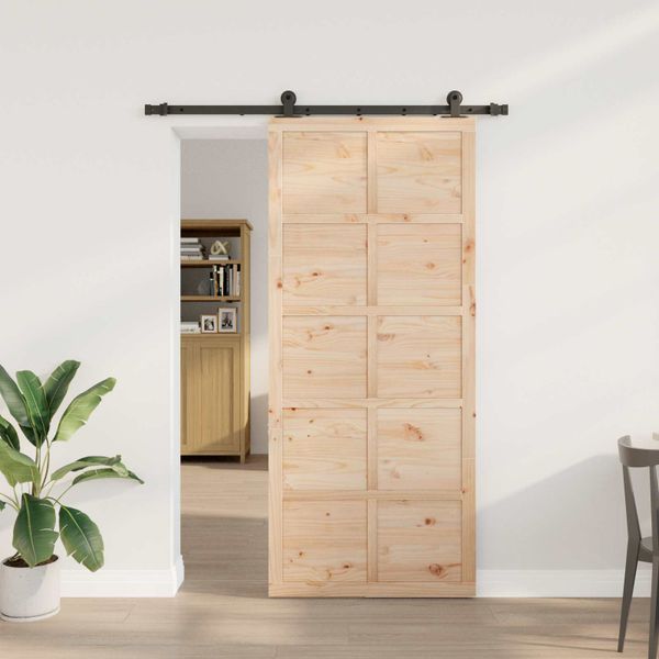 vidaXL Posuvné dvere Prírodná 80 x 208 cm Borovicový masív