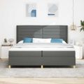 vidaXL Posteľ s pružinovým rámom s matracmi Sivá 200 x 200 cm látka